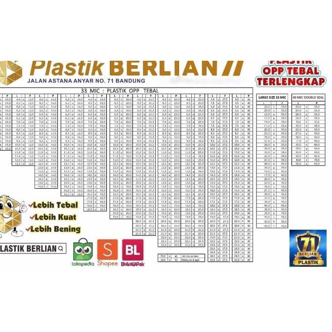 

40 x 45 cm Plastik OPP TEBAL (100 lbr) (lem/seal)