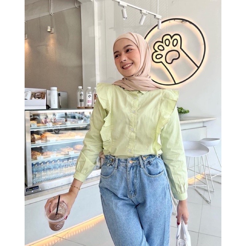 BEFAST - ZRD OOTD Blouse Cewek IRENE / JIA BLOUSE / Blouse Crincle Terbaru / Pakaian Wanita Remaja Casual / Blouse Polos Formal / Fashion Kekinian Remaja ABG / Blouse Kerja Wanita Modis / Outfit Wanita Hijab / Blouse Lengan Panjang