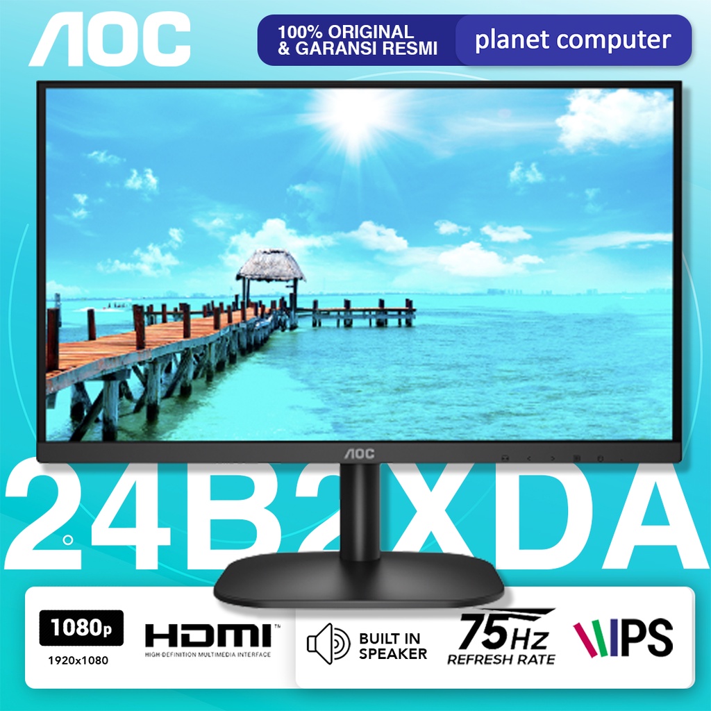 Monitor LED AOC 24B2XDA 24&quot; IPS 1080p 75Hz VGA HDMI DVI SPEAKER VESA