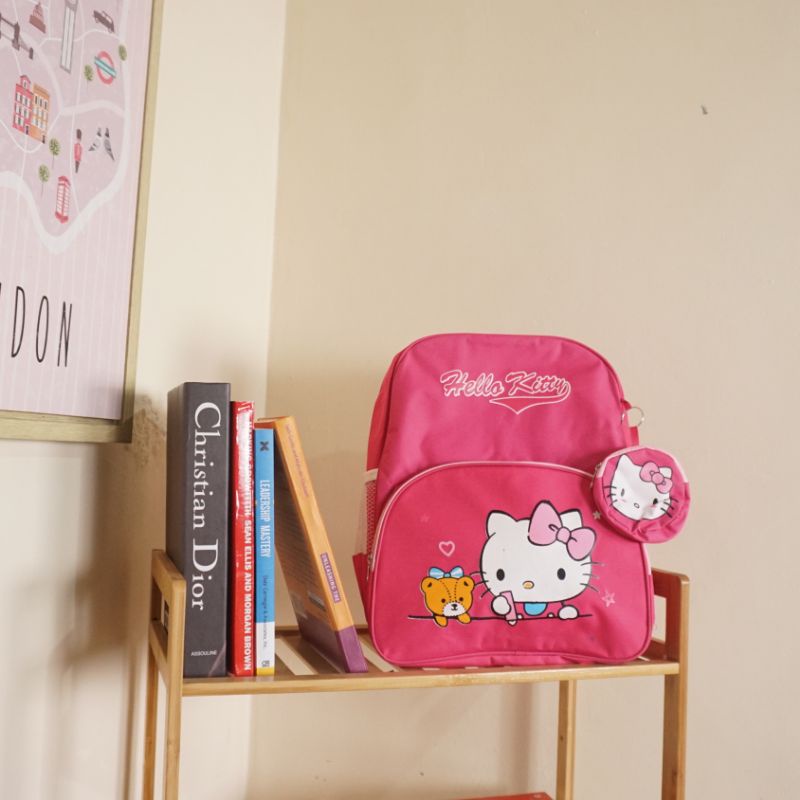 HelloKitty Tas Ransel Sekolah untuk Anak Perempuan PAUD/TK/SD Tas Korea Anak EMOEMO