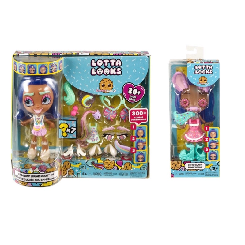 Mattel boneka anak Lotta Looks Cookie Swirl Rainbow Doll Set barbie Lol bisa di tekuk