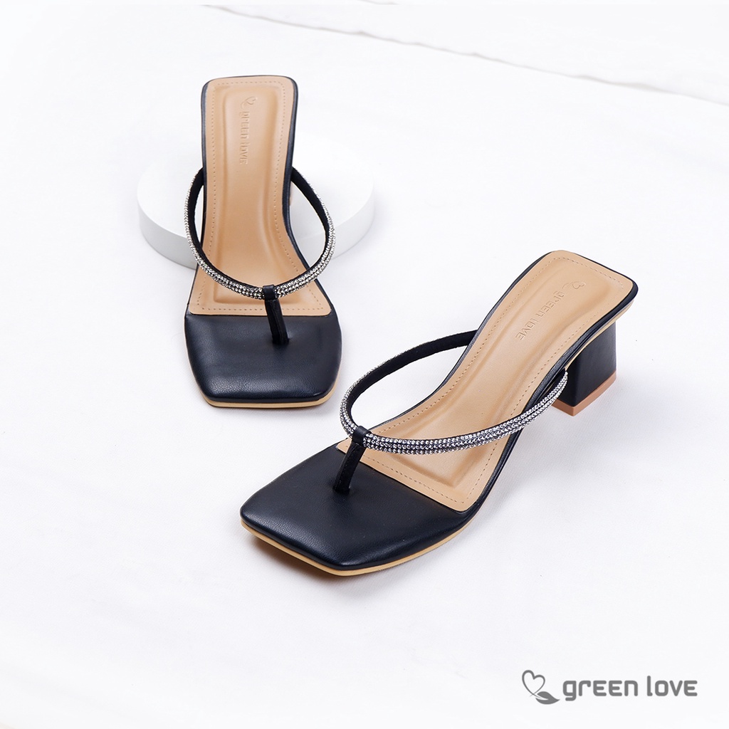 Green Love Sandal Heels DIAMOND