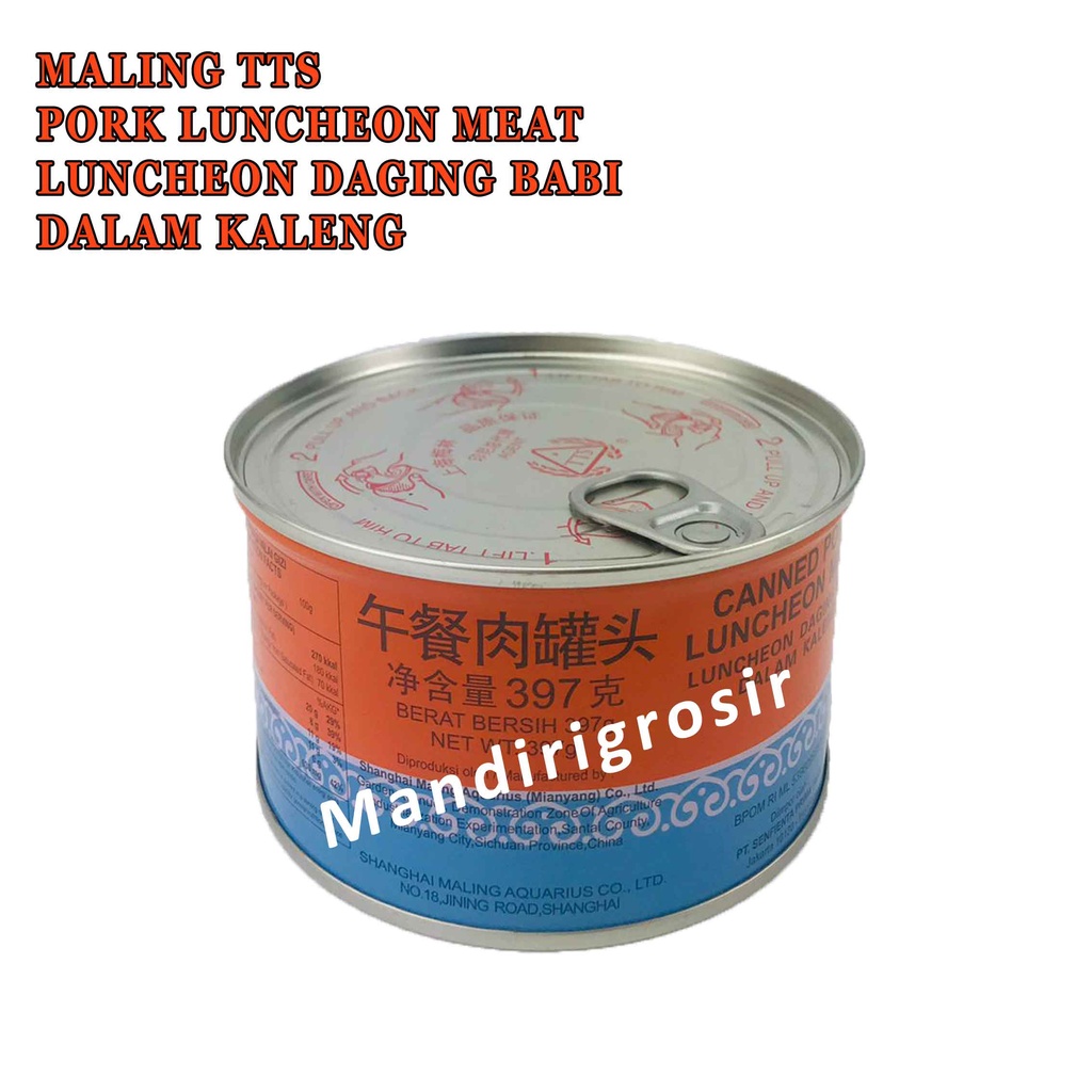 Pork Luncheon Meat * Maling TTS * Luncheon Daging Babi Dalam Kaleng * 397g