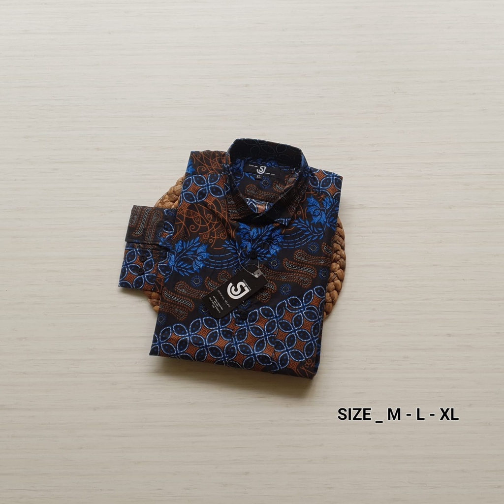 Kemeja Batik Lengan Panjang Pria  Motif Terbaru Hem Batik Cowok Distro Slimfit M L XL XXL Jumbo Bigsize