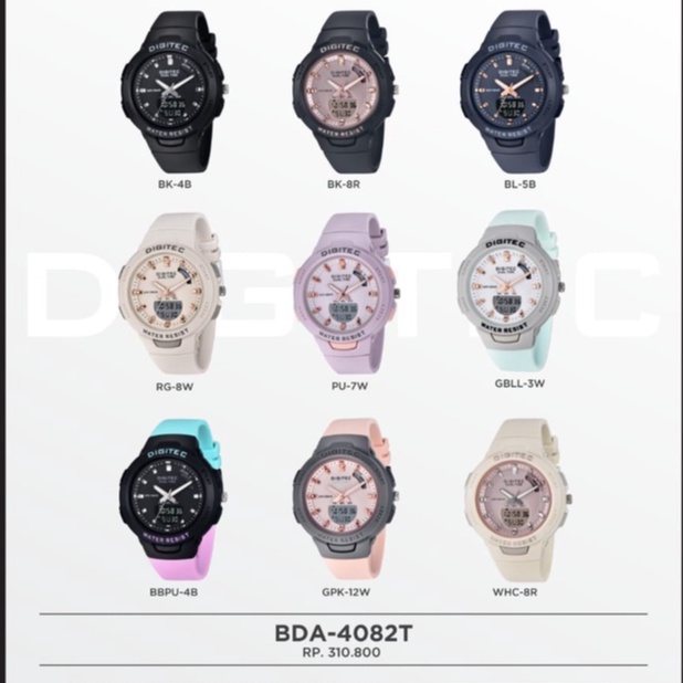 TERLARIS JAM TANGAN WANITA DIGITEC DG 3082/BDA4082T UNGU MUDA TARO
