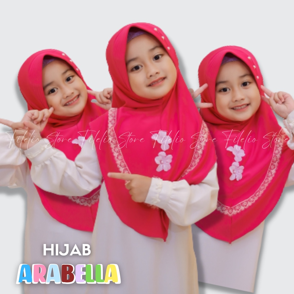 kerudung Anak Tanggung Bunga Depan / Jilbab Anak Murah / Hijab Anak2 / Jilbab Hijab Anak Perempuan