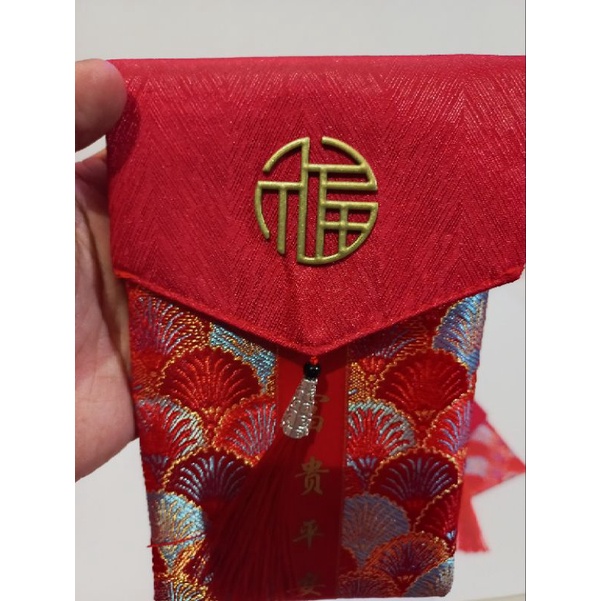 Angpau Imlek Premium Satin / Angpao Dompet Sincia Kain Satin Premium / Amplop Imlek Fu Fuk Hok Satin Dompet