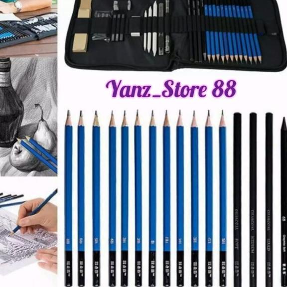 

36 Pcs Sketching Set Drawing Kit Tools Pensil Gambar Sketsa Art Manga