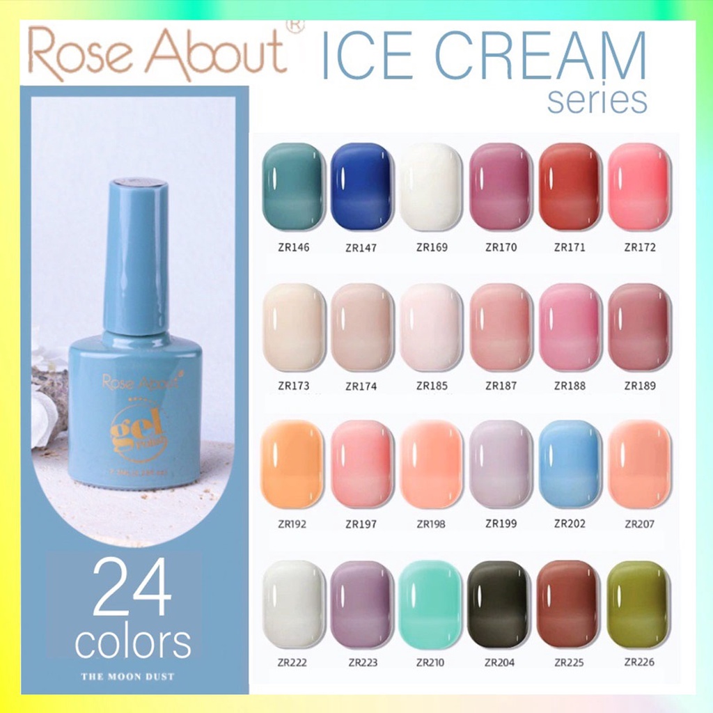 (146-226) Kutek Gel Halal 7.3 ml ROSE ABOUT Kutek Premium Naked Ice Cream  Cat Kuku UV Polish KU045