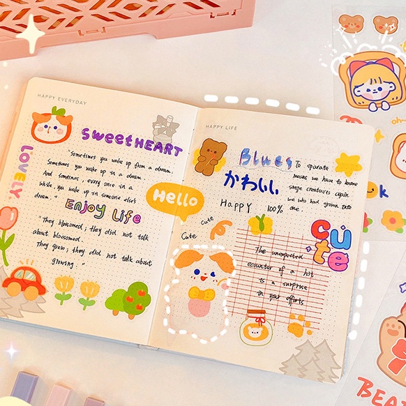 Sticker Pack Deco PVC Cartoon Cute Aesthetic Untuk Dekorasi