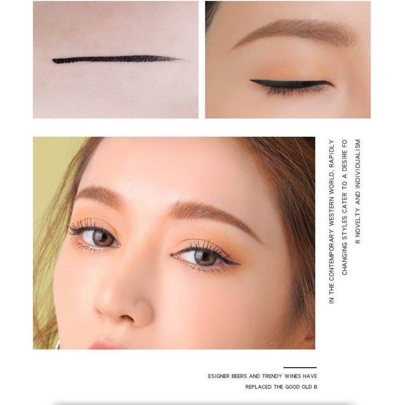 {TERMURAH MEDAN COD} LAMEILA Eyeliner Pensil Cair Profesional Warna Hitam Anti Air Tahan Lama