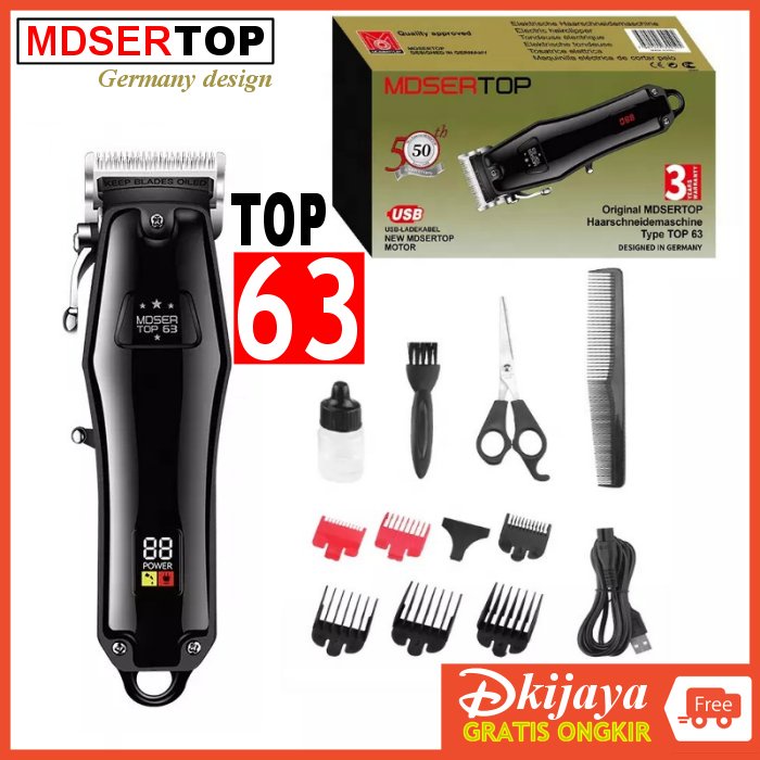 MDSERTOP 63 TOP 63 Alat Cukur Rambut Cukuran CAS Baterei 2000 mah Hair Clipper by Kemei for germany design