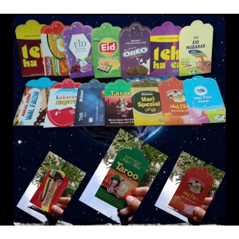 

Promo (Mix 1 Pak 10 Motif) Amplop Angpau Lebaran Viral Unik Karakter Snack