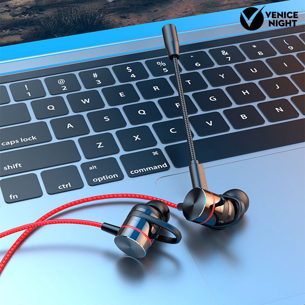 (VNEP) (Berkabel) E-sports Game Metal In-ear Headset dengan Mikrofon HiFi Sports Earphone