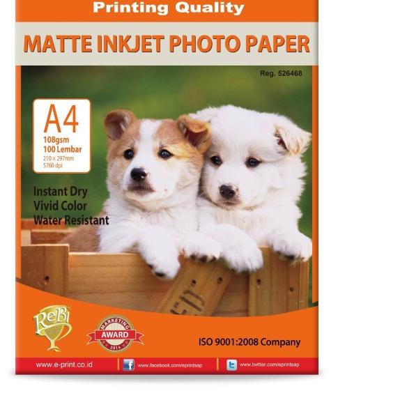 

Kertas Foto e-Print Matte Inkjet Paper 108gsm