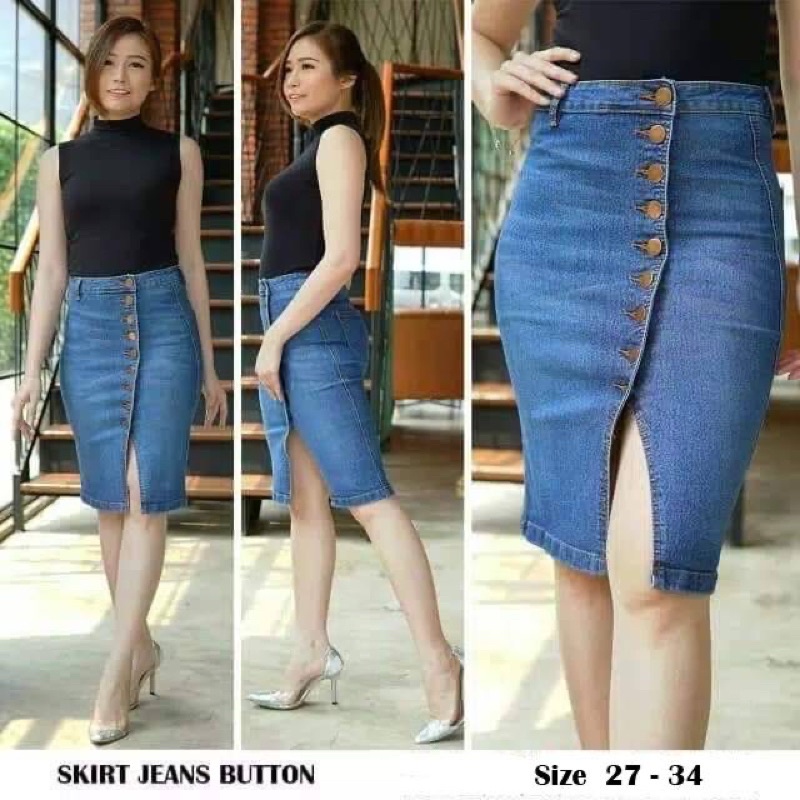 ROK JEANS KANCING BELAH DV02