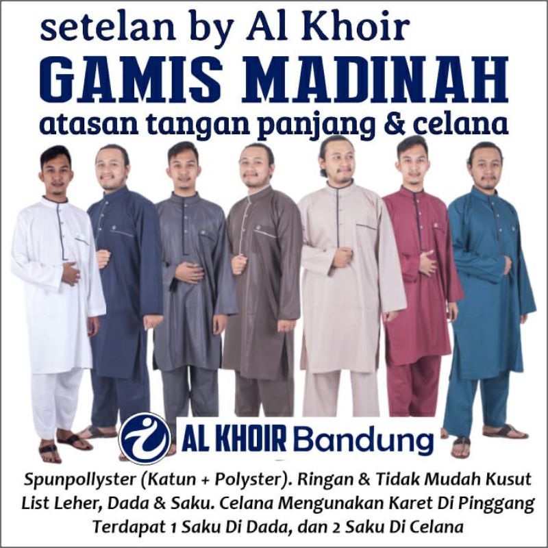 SET KURTA MADINA AL KHOIR / MADINAH / BAJU KOKO MUSLIM PRiA / KURTA MADINAH ALKHOIR