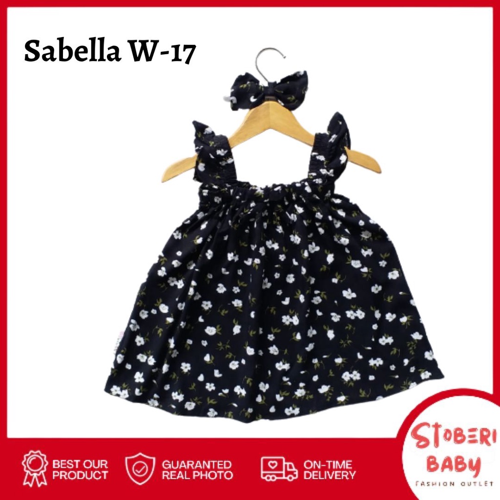 stoberi baby - BBB DRESS SABELLA dress anak perempuan bayi motif bunga lucu free headband / SAA2