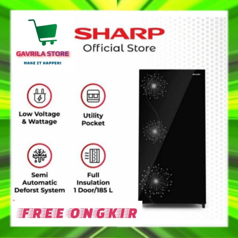 KULKAS 1 PINTU DOUBLE FREEZER SHARP SJX 197 WDW SJX197WDW LOW WATT