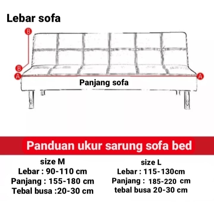Cover sofa bed / sarung penutup sofa bed / sofa bed cover / sarung sofa bed RUMBAI