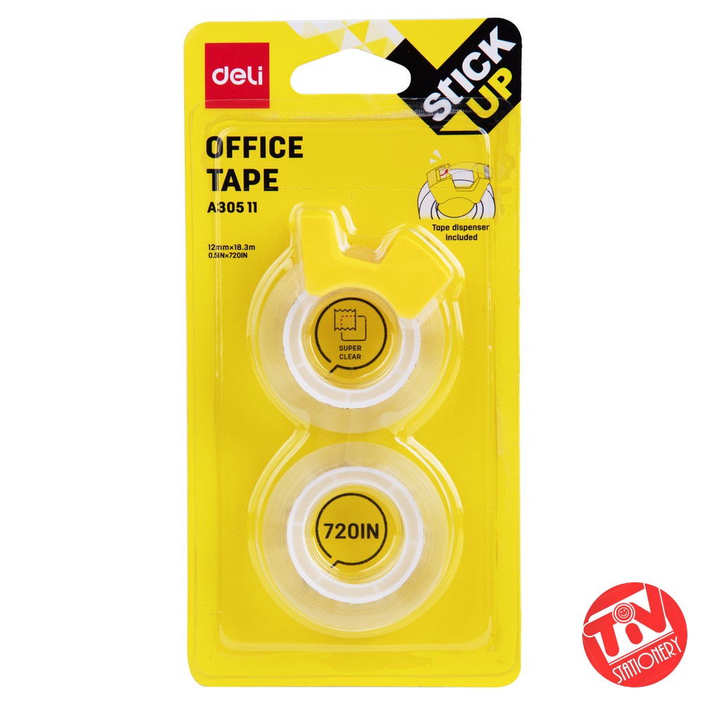 

Selotip / Isolasi Deli Clear Office Tape 12 mm (+Dispenser & Refill)