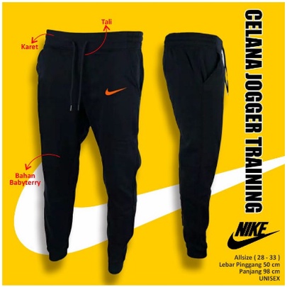 	 Celana Jogger Panjang Training Trening Pria Wanita bahan babyterry	