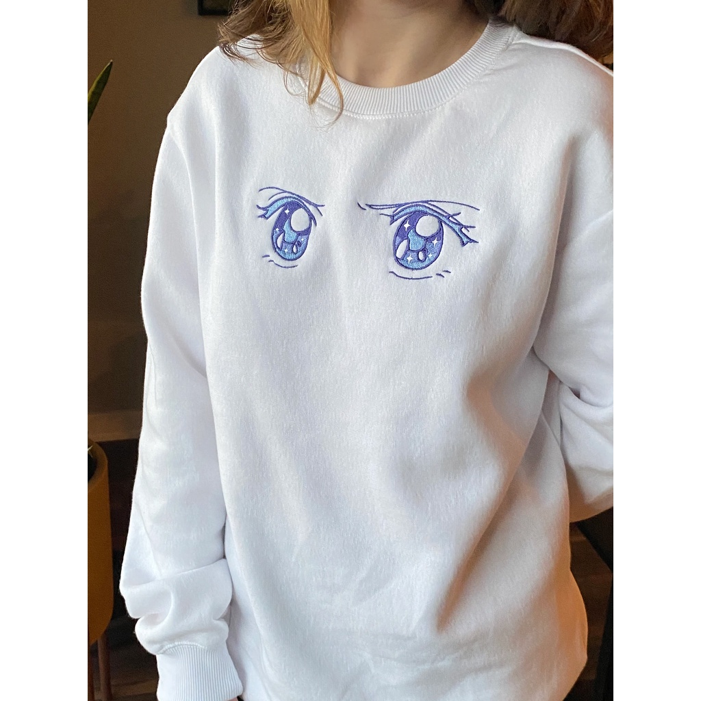 Crewneck Sailor Moon Eyes Embroidery Anime Manga Premium Unisex