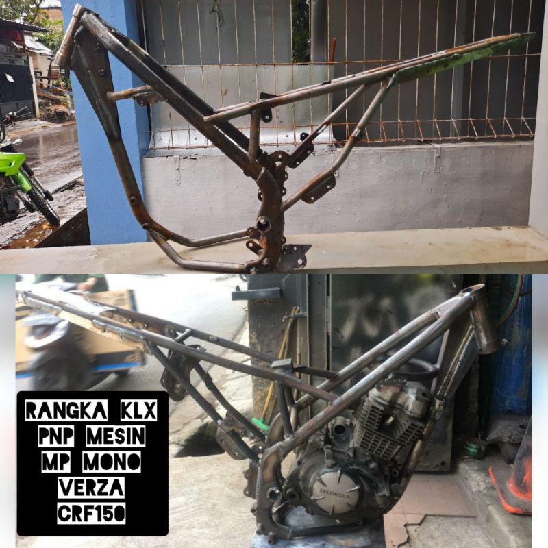 rangka klx pnp mesin verza mp mono crf bahan tebal pengelasan co mentahan tanpa dicat