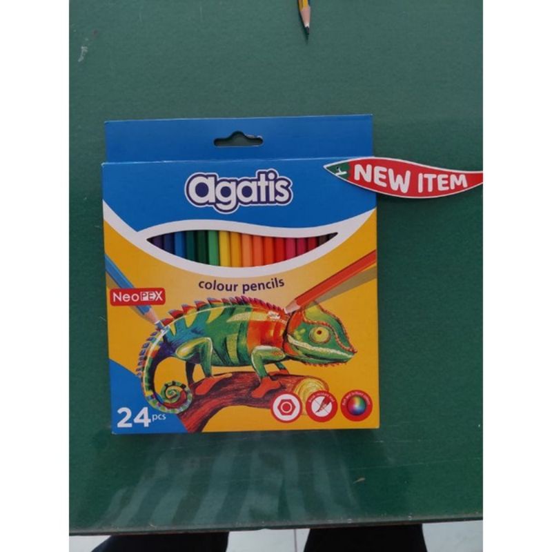 

[PACK 12 SET] PENSIL 24 WARNA PANJANG AGATIS / PENSIL WARNA PANJANG
