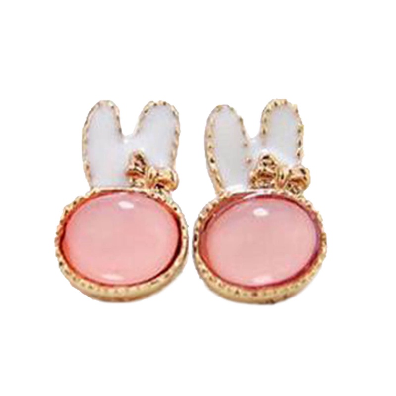 Fancyqube Anting Stud Opal Desain Kelinci Gaya Korea Untuk Wanita