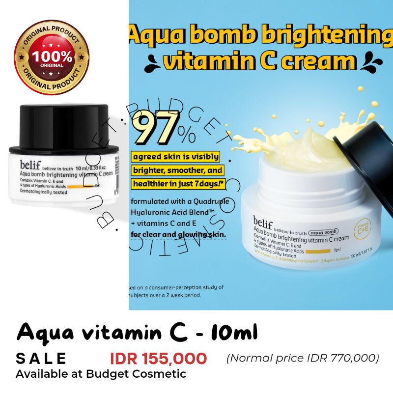 Jual moisturizer BELIF AQUA BOMB BRIGHTENING VITAMIN C CREAM Shopee