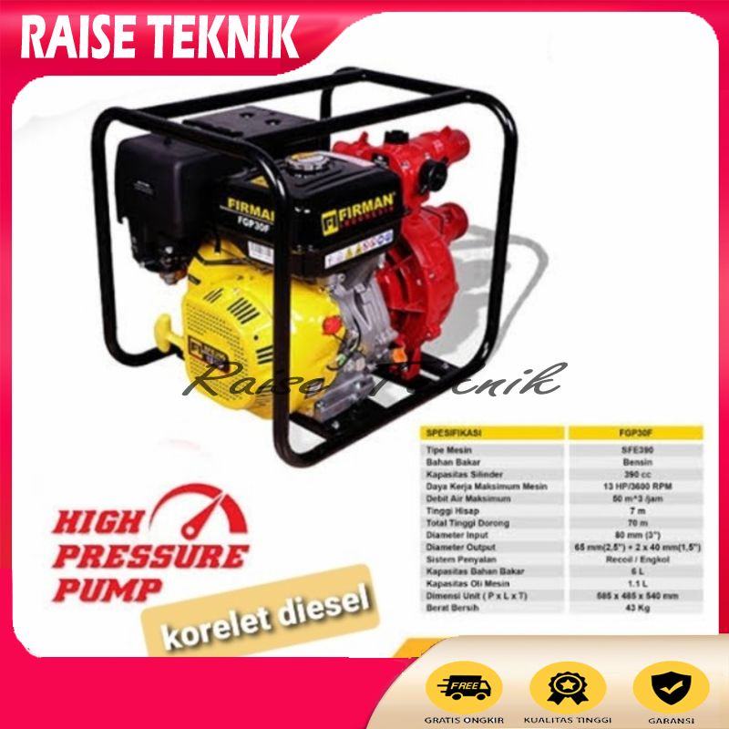 POMPA PEMADAM KEBAKARAN 3 INCH FIRMAN FGP30F FIRE PUMP FGP30F