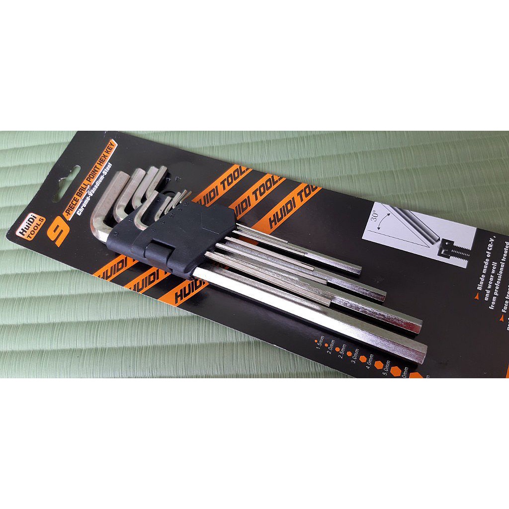 (COD) PERKAKAS BERKUALITAS Kunci L Set 9 Ukuran Size KECIL SEDANG BESAR / Hex Key Wrench Hand Tools MURAH
