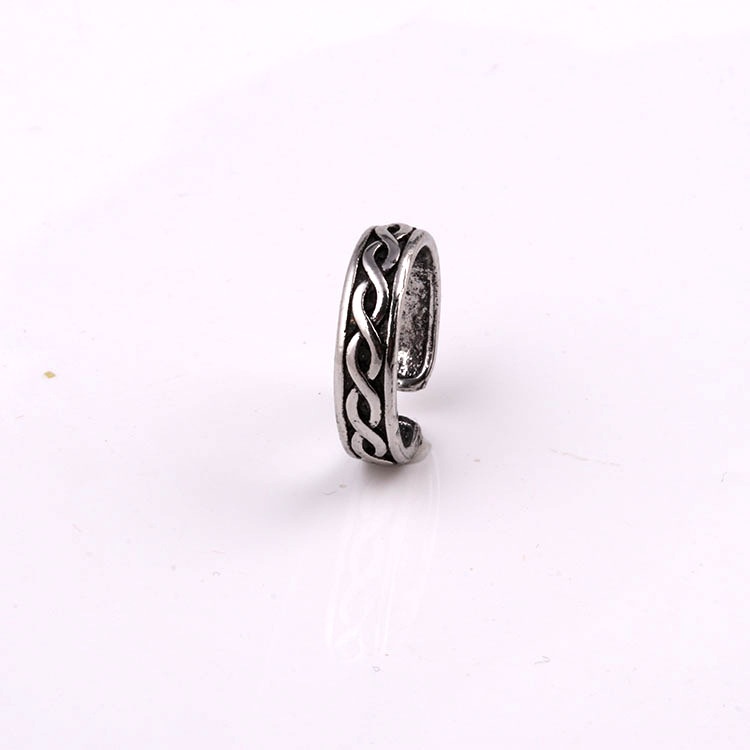 Cincin Model Tali Kepang Bahan alloy Gaya retro Korea Untuk Pria