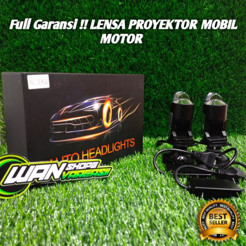 Lampu V9 Hedlamp H4 Mini Lensa Proyektor Motor Mobil