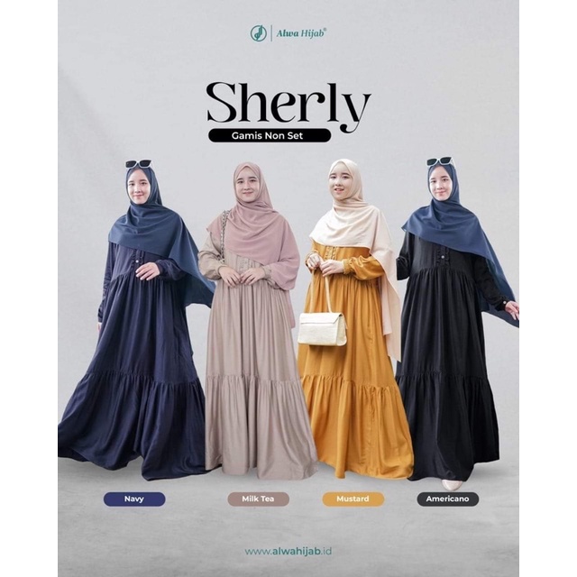 SHERLY BY ALWA HIJAB || DISKON GAMIS POLOS ELEGAN