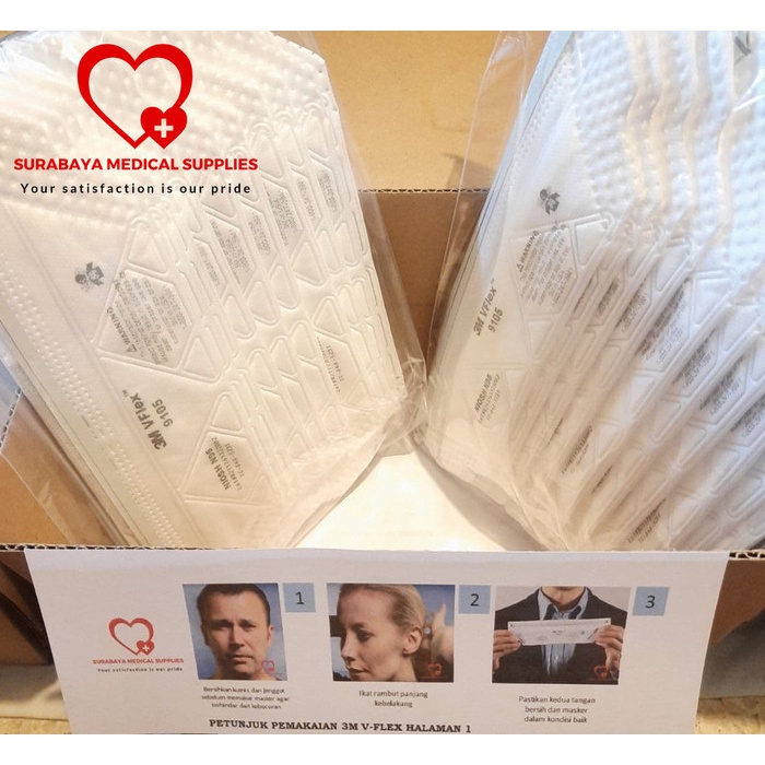 Masker N95 3M Vflex 9105 Original BOX isi 20