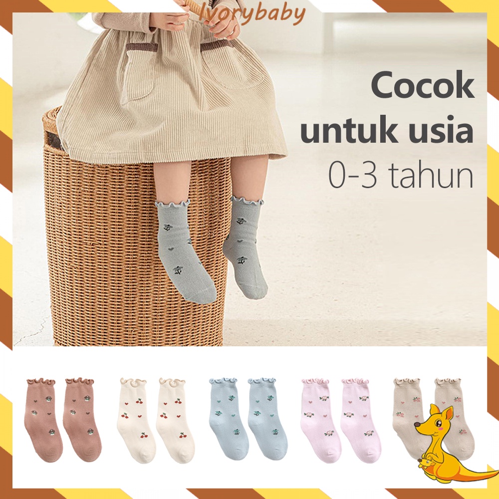 Ivorybaby Kaos Kaki bayi anak perempuan ruffle Baby Socks kaus kaki bayi anak