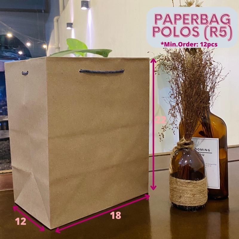 

PAPERBAG POLOS 18x12x22cm(R5) Murah&High Quality