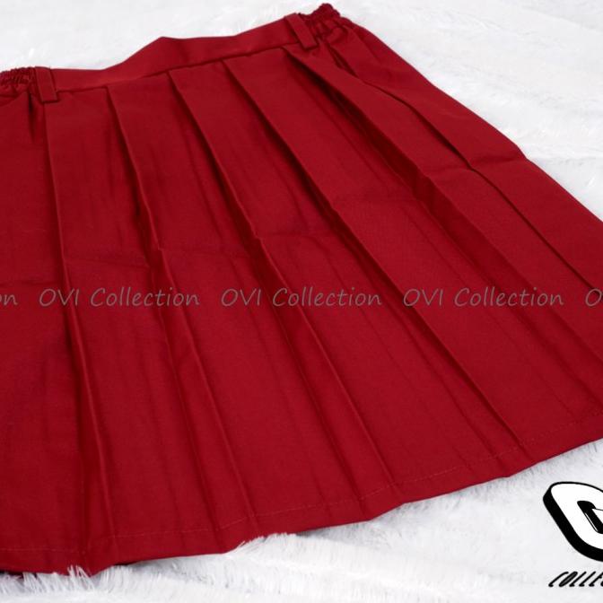 seragam sekolah rok pendek sd-rok sd merah pendek