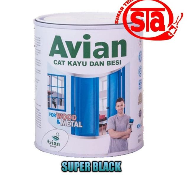 CAT KAYU &amp; BESI AVIAN 1 KG SUPER BLACK