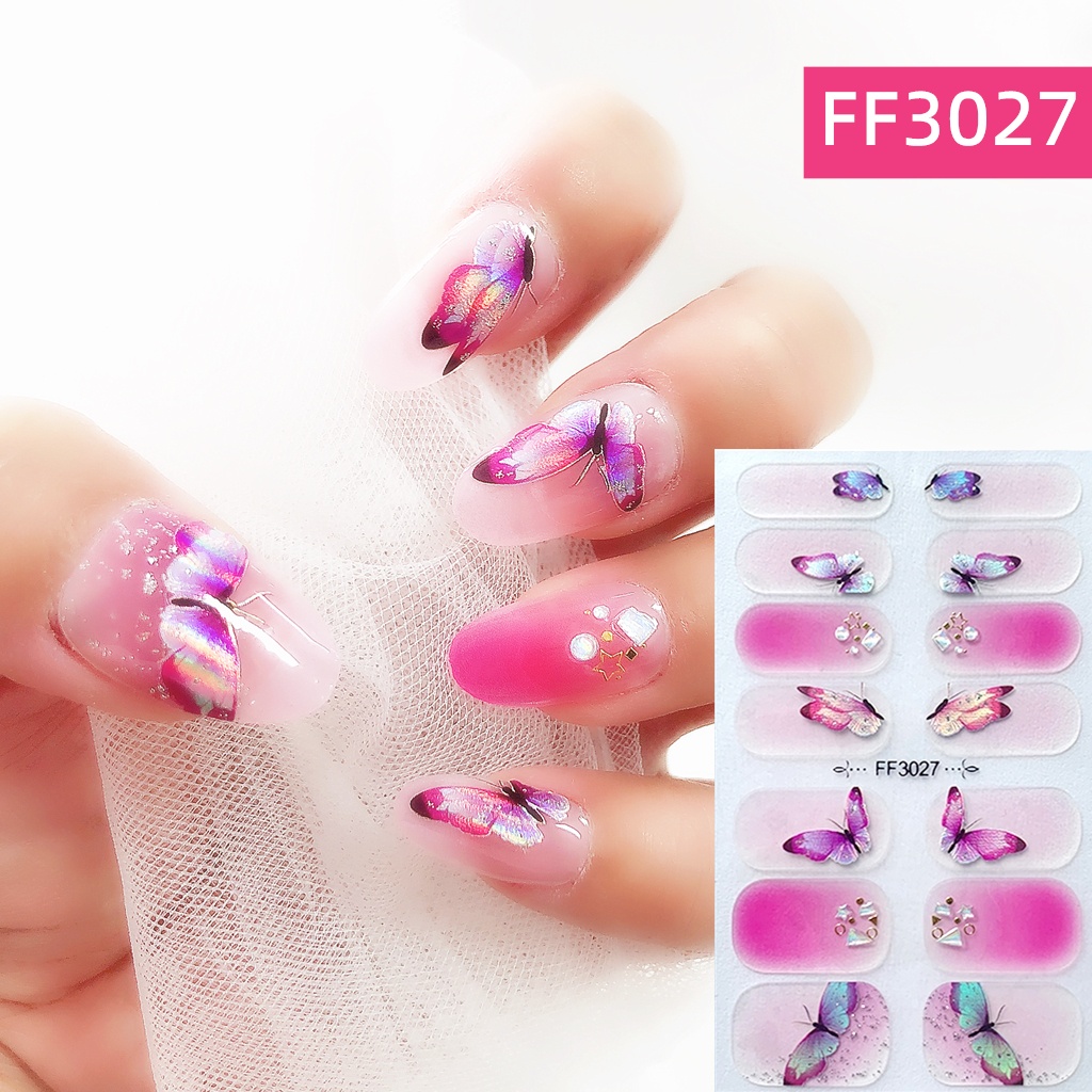 Ff Stiker Kuku 3D DIY Tahan Air Untuk Nail Art