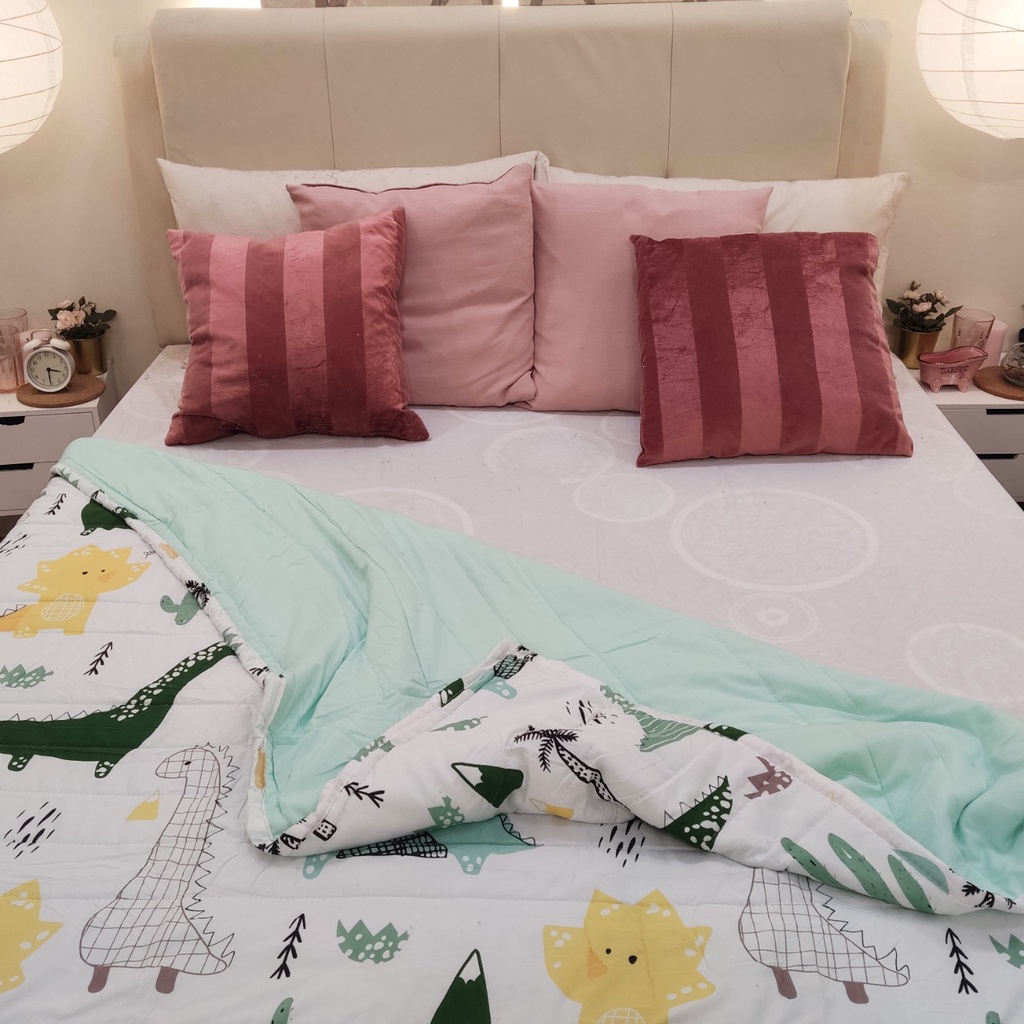 Selimut Katun Halus/ Bedcover Katun Aesthetic Termurah Terlaris King Size 180x200/200x230 Korean Design