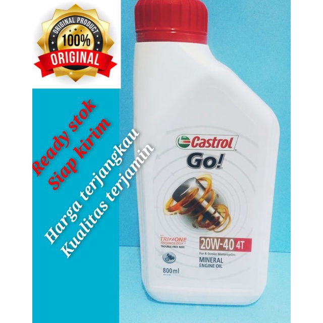 OLI MOTOR 4T CASTROL GO 20W-2O UNTUK SEMUA JENIS MOTOR TERBARU TERMURAH ASLI ORIGINAL DISTRIBUTOR RE