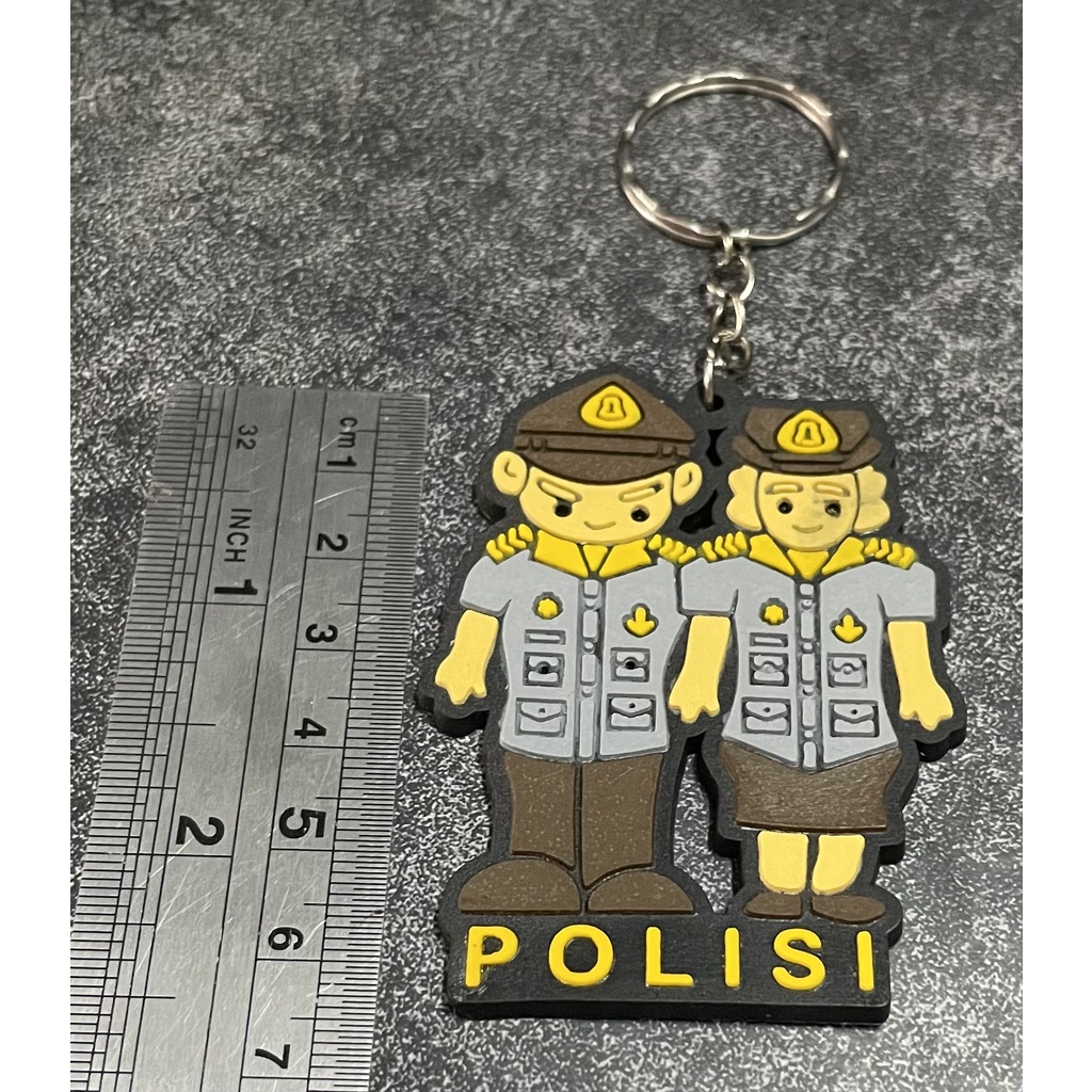 Gantungan Kunci Polis* (Pasangan) | Keychain | Gantungan Kunci Karet Police