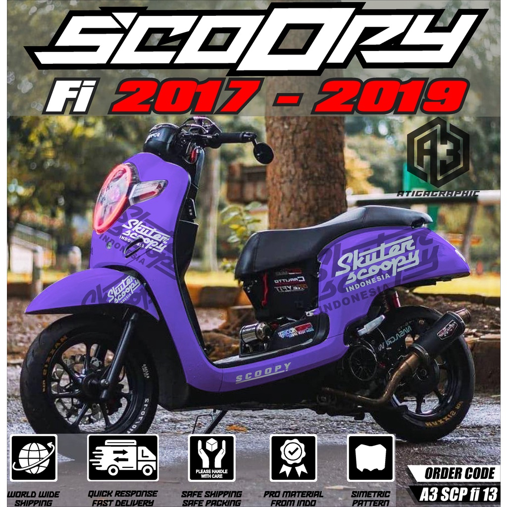 Decal Sticker Scoopy 2017 2018 2019 2020 Lillac decal scoopy full body Full Blok Sticker Scoopy Deka