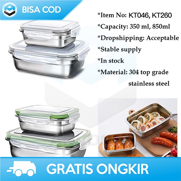 KOTAK MAKAN BENTO LUNCH BOX STAINLESS STEEL FOOD GRADE GOOD QUALITY