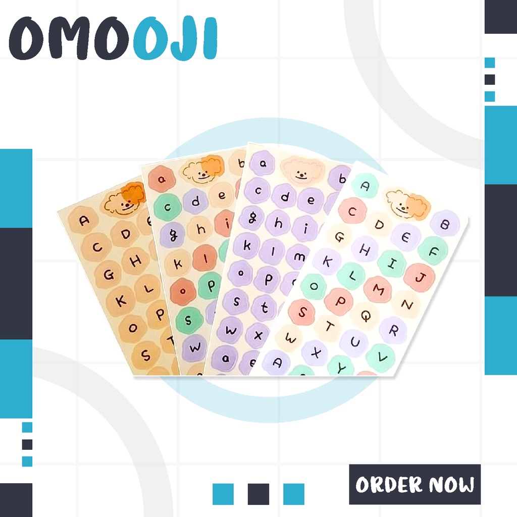 

Omooji - 1Pc CUTE ALPHABET Sticker Deco DIY Planner BUJO Stiker Aesthetic 1 Lembar R440