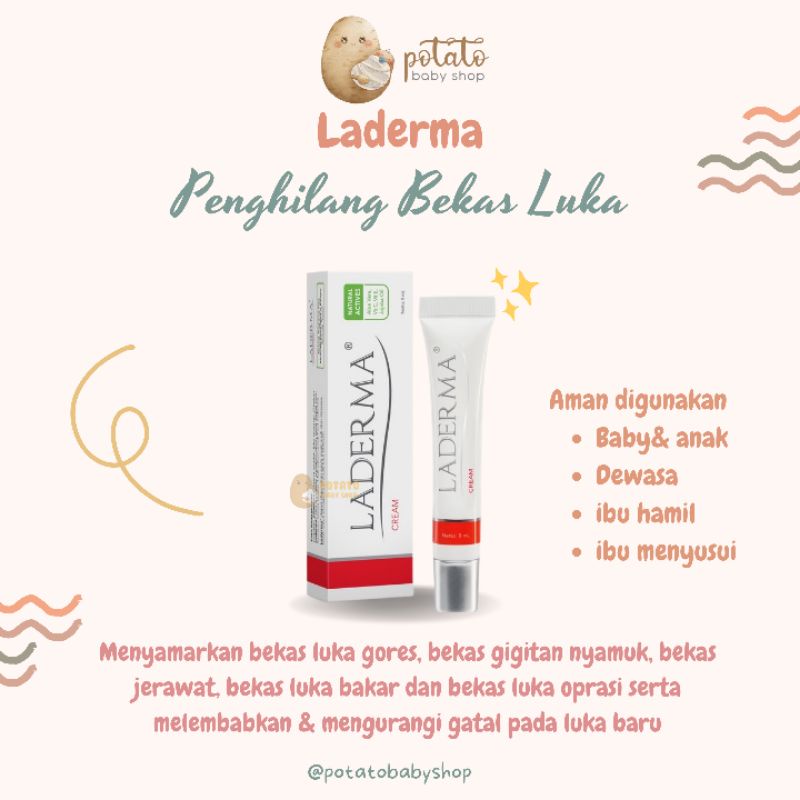 Laderma - Krim Penghilang Bekas Luka / Bekas Gigitan Nyamuk / Bekas Operasi