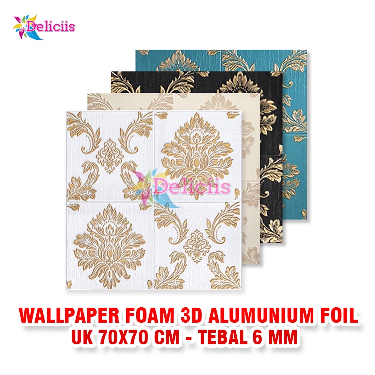 Jual Wallpaper Foam Alumunium 3D 70x70cm Motif Batik / Wallpaper Sultan